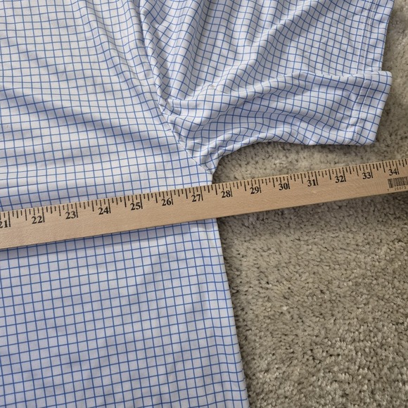 Collars and Co Dress Collar Polo Shirt Mens 4XL White Blue Performance Golf New - Picture 7 of 9
